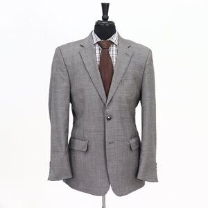 Jos. A. Bank 42R Gray Solid 2-Button Sport Coat Blazer Jacket B387